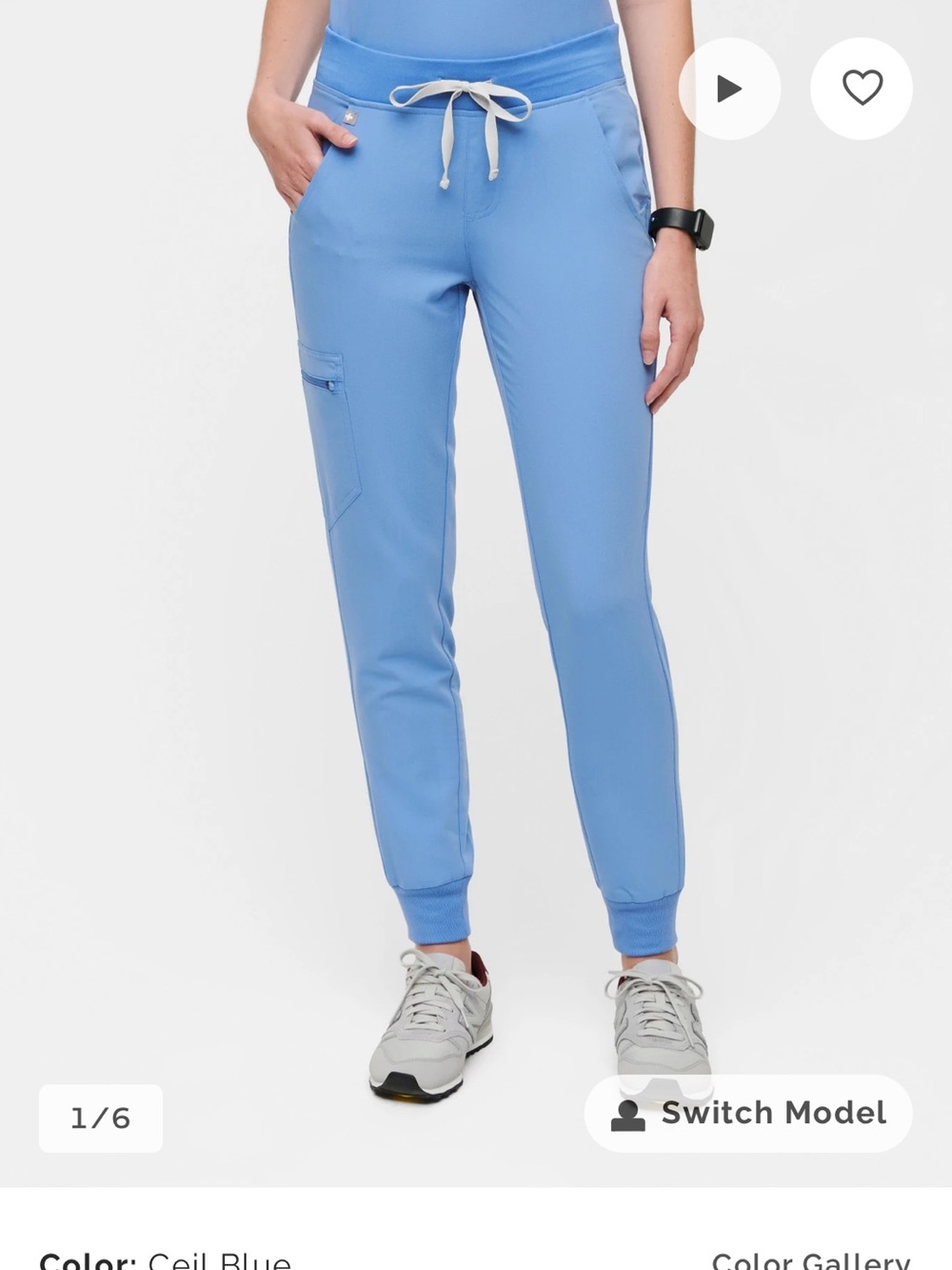 Figs High Waisted Zamora Joggers Ceil Blue